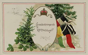 Christmastime: Picture postcard. First World War