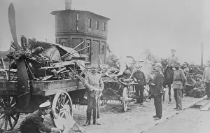 Wreck: Pieces of a Russian airplane captured by German