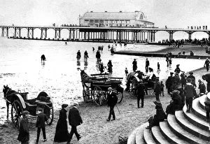 Pier and beach, Cleethorpes, early 1900s