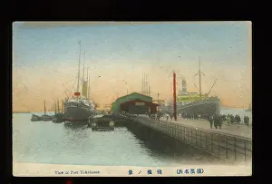 Quayside: Pier and ships at Yokohama, Japan
