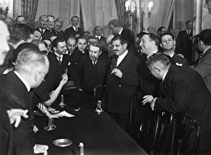 Adlon: Pierre Laval and Aristide Briand during a press reception at