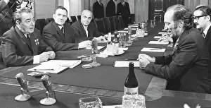 Welcomes: Pierre Trudeau on visit to Canada, 1971