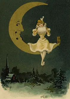 Pierrette: Pierrette sitting on the moon