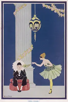 Pouffe: Pierrot and Columbine -- Smile, Please!