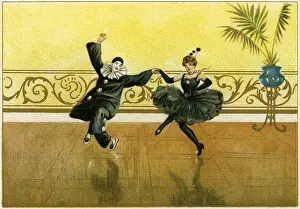 Pierette: Pierrot & pierette in black dancing
