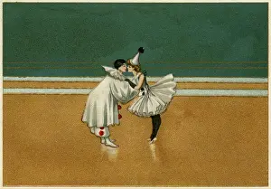 Pierrette: Pierrot & pierette in white embrace