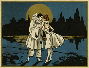 Pierrette: Pierrot and pierrette in the moonlight