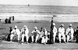 Bridlington: Pierrots on the beach, Bridlington, early 1900s