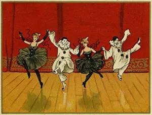 Pierrots: Pierrots and pierrettes dancing