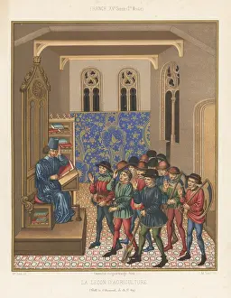 Xve Siecle: Pietro de Crescenzi lecturing on agriculture
