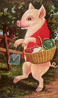 Purse: Pig with Grocery Basket