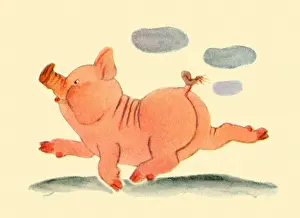 Skipping: Pig Skipping by Clouds