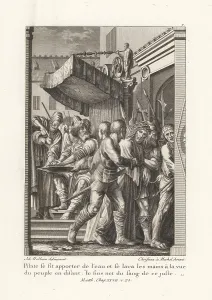 Christian Mechel: Pilate washing his hands as Jesus Christ is led