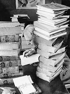 Disappearing: Pile of books