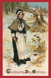 Haystacks: Pilgrim Girl in Snow