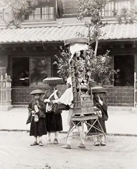 Pilgrims: Pilgrims with portable altar, Japan