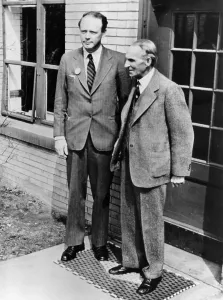 Lindberg: Pilot Charles Lindberg and Henry Ford. ca. ?