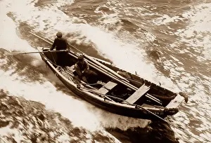 Cobble: A Pilot cobble being towed by a ship in 1907