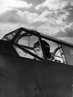 Aerodrome: Pilot in the cockpit of a fighter jet, 1938