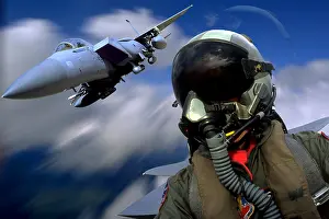 Wal003: Pilot In Cockpit Of Usaf F-15