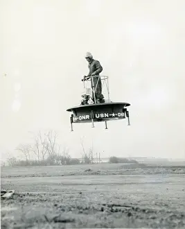 Rotor: Pilot Phil Johnston flying the Hiller VZ-1 Flying Platform