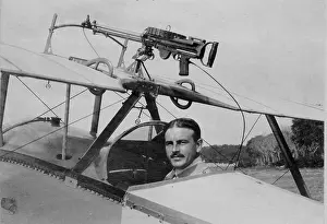 Cockpit: Pilot in his private aeroplane