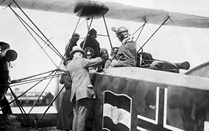 Toast: Pilots celebrate in an airplane, 1919