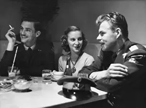 Socialising: Pilots socialising WWII