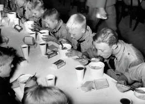 Cups: Pimpfs at lunch, 1935