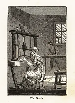 Pinner: Pin-makers manufacturing pins in a workhouse