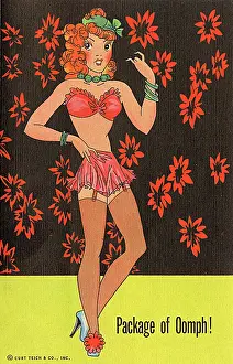 Underclothes: A pin-up beauty providing a Package of Oomph!