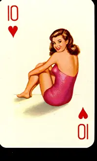 Fuchsia: pin-up playing cards deck number 2 - 1950s