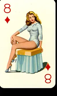 Stripey: pin-up playing cards deck number 2 - 1950s