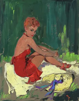 Sundress: Pin-up sunbathing by David Wright