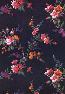 Interspersed: Pink Flowers on a Dark Background