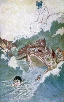Charles Folkard: PINOCCHIO NEARLY EATEN