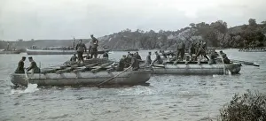 Oder: The pioneers of the Guard build a bridge over the Oder, 1907