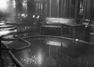 Hoses: Pipes of the fire department during the Reichstags fire
