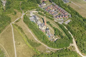 Winder: The pithead complex at Pleasley Colliery, Derbyshire
