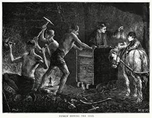Hewing: Pitmen Hewing the coal 1871