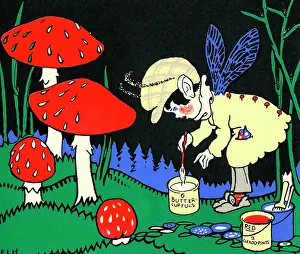 Toadstool: Pixie painting toadstools