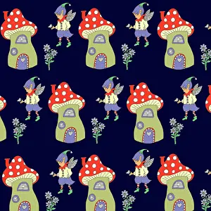 Toadstool: Pixies and Toadstools repeating pattern