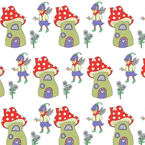 Toadstool: Pixies and Toadstools repeating pattern