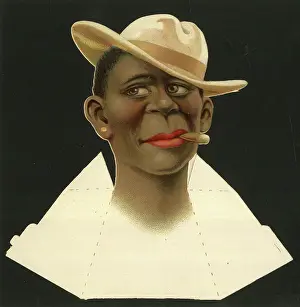 Folding: Place card, man with hat and cigar