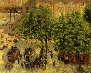 Francais: Place du Theatre-Francais, Spring, by Camille Pissarro