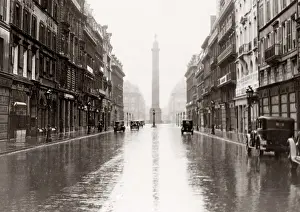 Vendome: Place Vendome in the rain, Paris, c.1930