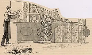 Rather: Placing sorted woollen rags in a grinding machine