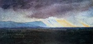 Rainstorm: The Plain of the River Arno from Bellosguardo, Italy