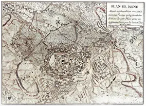 Plan of 18th centurary Mons, Belgium