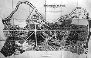 Lithographed: Plan of the Berlin Tiergarten from the year 1840